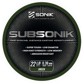 SONIK: Vlasec Sub Green 0,38mm 22lb 3000m
