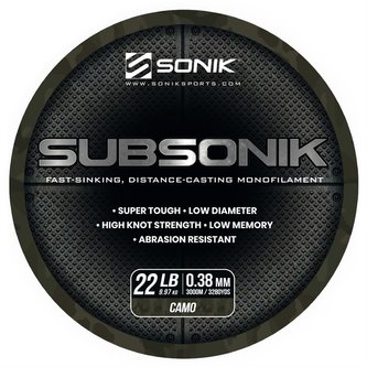 SONIK: Vlasec Sub Camo 0,38mm 22lb 3000m