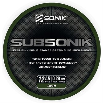 SONIK: Vlasec Sub Green 0,28mm 12lb 3000m
