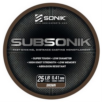 SONIK: Vlasec Sub Brown 0,41mm 25lb 3000m