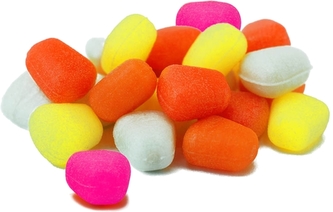 Nástraha - sladká kukuřice, plovoucí 12ks barva fluo oranžová, 9x10mm