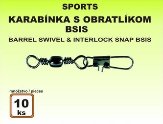 Karabinka s obratlíkem BSIS - 10ks v balení velikost 10 / 13kg
