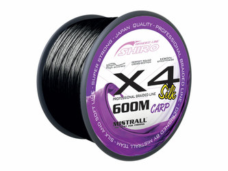 šňůra X4 Black carp 600 m, průměr 0,25 mm