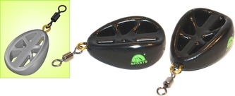 Krmítko pogumované Method - koncové s obratlíkem váha 80g - dvojrebrové