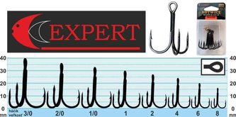 Trojháček s protihrotem Expert 1215 černý Velikost: č. 2/0 Balení: 5ks