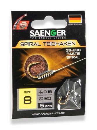 Návazec pro lov s těstem (háček se spirálou) Teighaken GS-286 vel. 10, 5 ks/bal