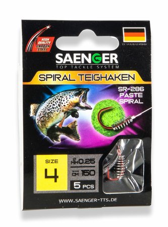 Návazec pro lov s těstem (háček se spirálou) Teighaken SR-286 vel. 2, 5 ks/bal