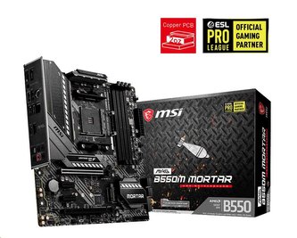MSI MB Sc AM4 MAG B550M MORTAR, AMD B550, 4xDDR4, VGA, mATX