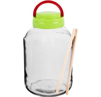 SKLENICE S PLASTOVÝM VÍČKEM A KLEŠTĚMI 3L