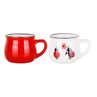 HRNEK BERUŠKA 150ML KERAMIKA, ČERVENÁ A BÍLA cena za 1 kus