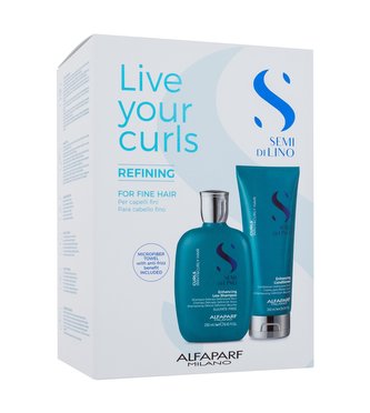 ALFAPARF MILANO Semi Di Lino šampon Semi Di Lino Curls Enhancing Low Shampoo 250 ml + kondicionér Semi Di Lino Curls Enhancing Conditioner 200 ml + ručník