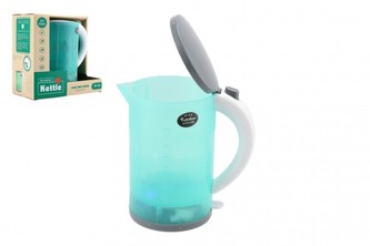 Konvice rychlovarná plast 15x16cm na baterie se světlem, zvukem v krabici 21x20x11cm