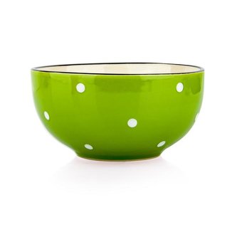 MISKA ZELENÁ S BÍLÝMI PUNTÍKY,490ML,13CM KERAMIKA