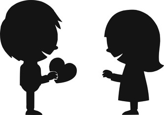Chlapec a dívka  - plastová šablona 299 Rozměr: B 14,5x14,5cm
