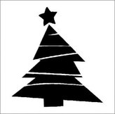 Vánoční strom - plastová šablona V11 Rozměr: B 14,5x14,5cm
