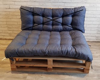 Paletový prošívaný sedák ALEX 120x80 cm, barva MODRÁ, Mybesthome