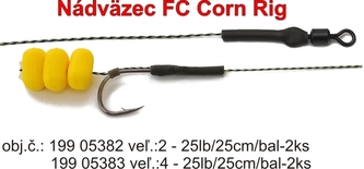 FC Corn Rig návazec 25lb /25 cm / 2 pcs / Weedy green velikost 4