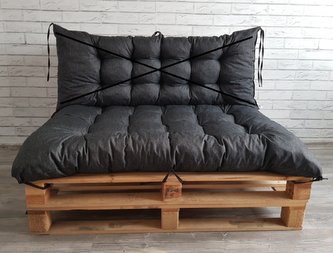 Paletový prošívaný sedák ALEX 120x80 cm, barva ČERNÁ, Mybesthome