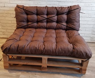 Paletový prošívaný sedák ALEX 120x80 cm, barva HNĚDÁ, Mybesthome