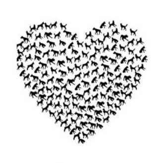 Pejskové srdce - plastová šablona 166 Rozměr: G 29x29cm