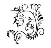 Kytka ornament - plastová šablona 206 Rozměr: G 29x29cm