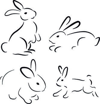 Králíci - plastová šablona 349 Rozměr: D 29x29cm