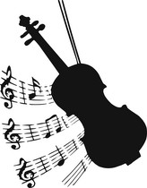 Housle a noty - plastová šablona 309 Rozměr: G 29x29cm