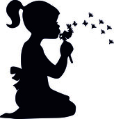 ARTEMISS Holčička s pampeliškou - plastová šablona 366 Rozměr: D 29x29cm