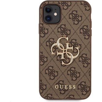 Guess PU 4G Metal Logo kryt iPhone 11 hnědý