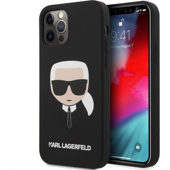 Karl Lagerfeld Head silikonový kryt iPhone 12/12 Pro 6.1" černý
