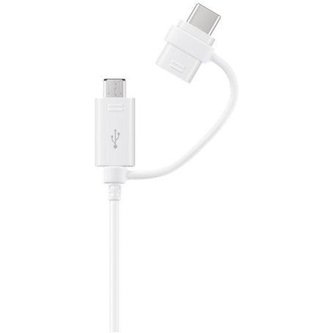 Samsung EP-DG930DWE kombo kabel microUSB a USB-C bílý (eko-balení)