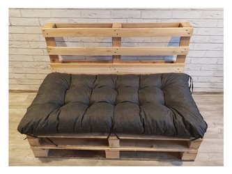 Paletový prošívaný sedák MARIO 120x50 cm,  ČERNÁ, Mybesthome