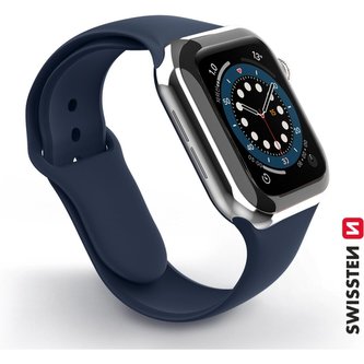 SWISSTEN silikonový řemínek pro Apple Watch 42-44 mm modrý