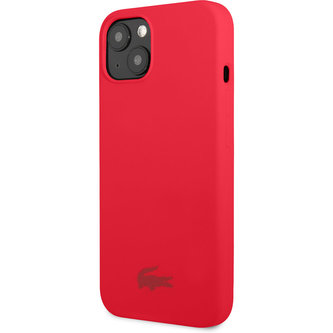 Lacoste Liquid Silicone Glossy Printing Logo Kryt pro iPhone 13 Red