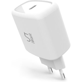 iWant USB-C PD síťová nabíječka s rychlo-nabíjením 20W bílá