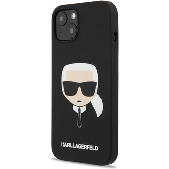 Karl Lagerfeld Liquid Silicone Karl Head Cover iPhone 13 mini černý