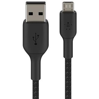 Belkin BOOST Charge Braided MicroUSB/USB-A odolný kabel, 1m, černý