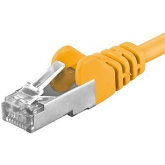 Premiumcord Patch kabel CAT 6a S-FTP RJ45-RJ45 AWG 26/7 0,5m žlutý