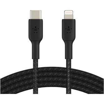 Belkin BOOST Charge Braided USB-C/Lightning odolný kabel, 1m, černý