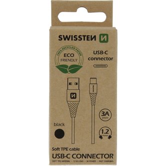 SWISSTEN datový kabel USB/USB-C 1,2M černý (ECO BALENÍ)