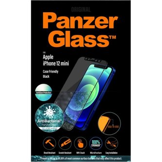 PanzerGlass Edge-to-Edge AntiBacterial + AntiGlare Apple iPhone 12 mini černé