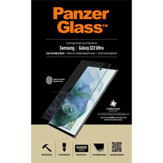PanzerGlass™ Samsung Galaxy S22 Ultra (okrajové lepení s funkčním otiskem prstů)