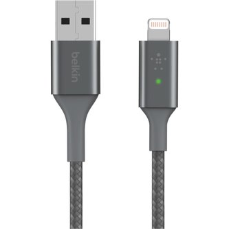 Belkin BOOST CHARGE LED kabel USB-A/Lightning 1,2m, stříbrný