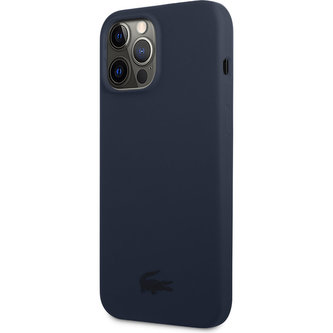 Lacoste Liquid Silicone Glossy Printing Logo Kryt pro iPhone 13 Pro Max Navy