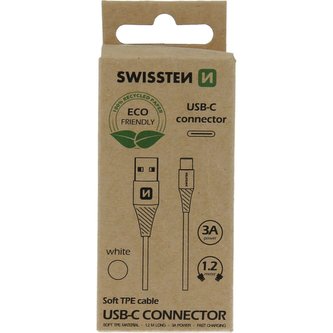 SWISSTEN datový kabel USB/USB-C 1,2M bílý (ECO BALENÍ)