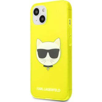 Karl Lagerfeld TPU Choupette Head Case iPhone 13 mini Fluo žlutý