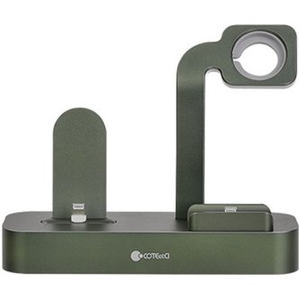 COTEetCI Base29 nabíjecí stanice 3v1 pro Apple iPhone & Watch & AirPods/Pro zelená