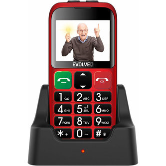 EVOLVEO EasyPhone EB s nabíjecím stojánkem červený