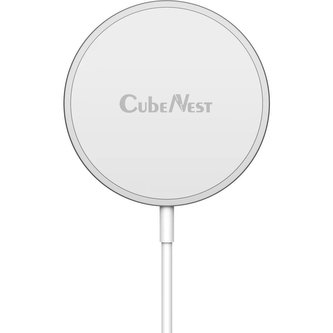 CubeNest S100 magnetická bezdrátová nabíječka stříbrná