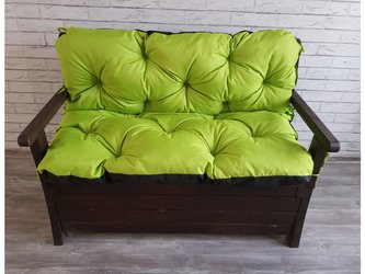 Prošívané sezení JONAS, polstr na zahradní lavici - sedák s opěrkou, LIMETKA, 100x60x50 cm, Mybesthome